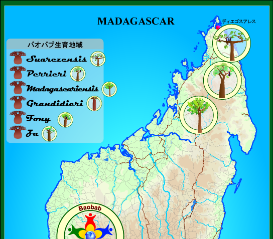 バオバブの地図上